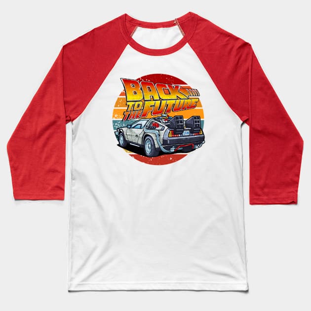 Back to the Future - DMC DeLorean Baseball T-Shirt by adriennfarkas